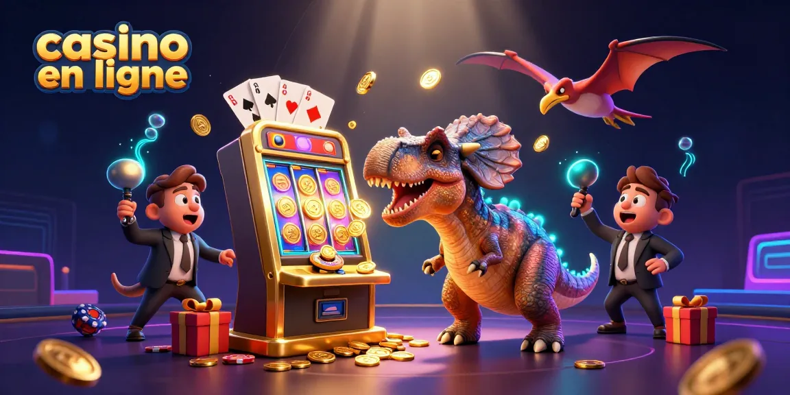 Casino en ligne : un pachycephalosaurus déclenche un jackpot sur une machine à sous dorée.