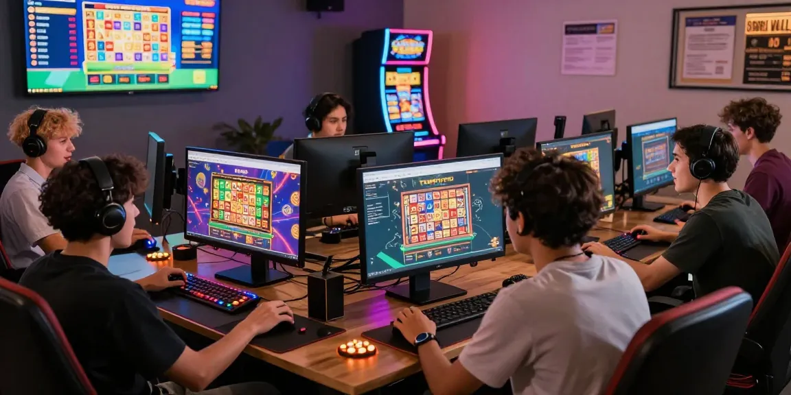 Dynamic scene of players engaging with TEMPOTOTO online gaming platform, showcasing lottery and slot games.