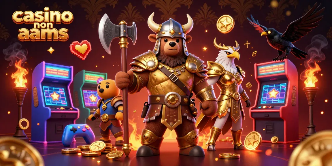Esplora il divertimento nei casino non aams con un eccitante orso vichingo e un'aquila Valchiria in un ambiente di gioco animato.