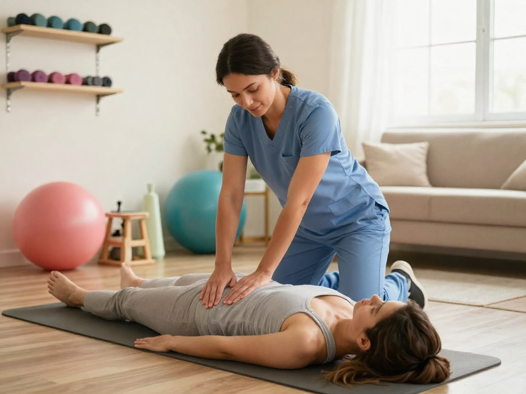 "Sports massage at home for optimal recovery and patient care at a wellness center."