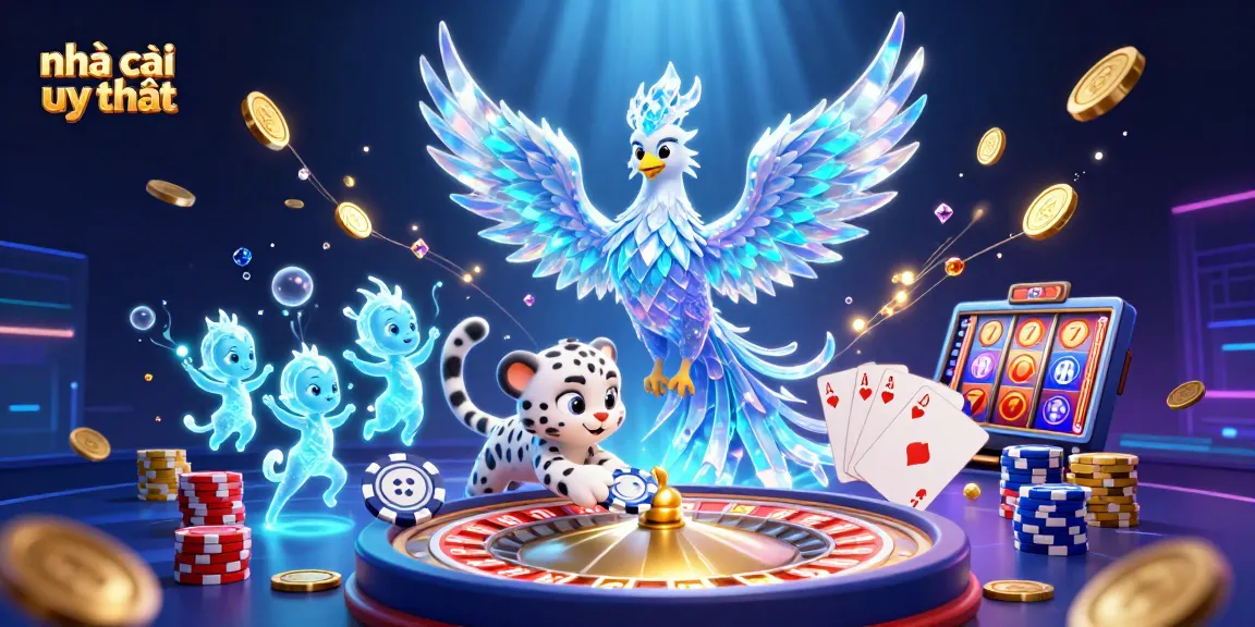 Engage with reputable nhà cái uy tín amidst dazzling casino elements, enhancing your gaming experience.