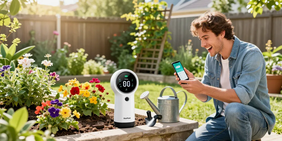 Efficient watering with RainPoint water timer in a vibrant home garden.