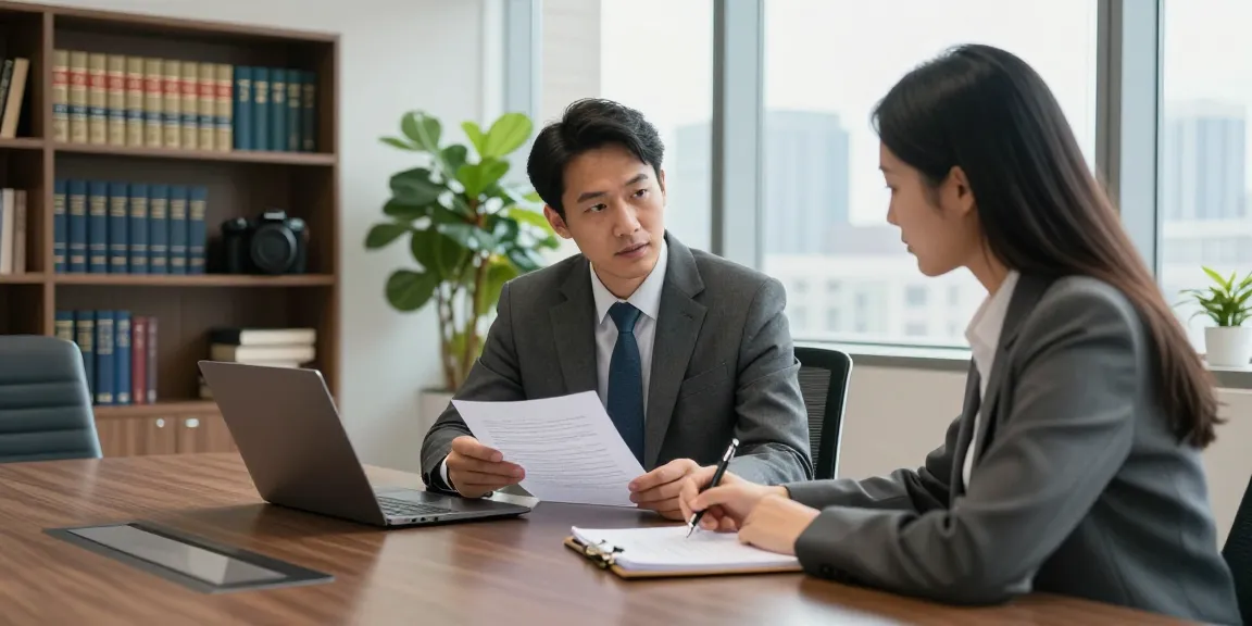 Philadelphia Employment Lawyer consulting with a client in a modern office.