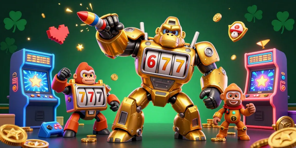 Experience thrilling gameplay under XOILAC with a vibrant golden gorilla mech avatar!