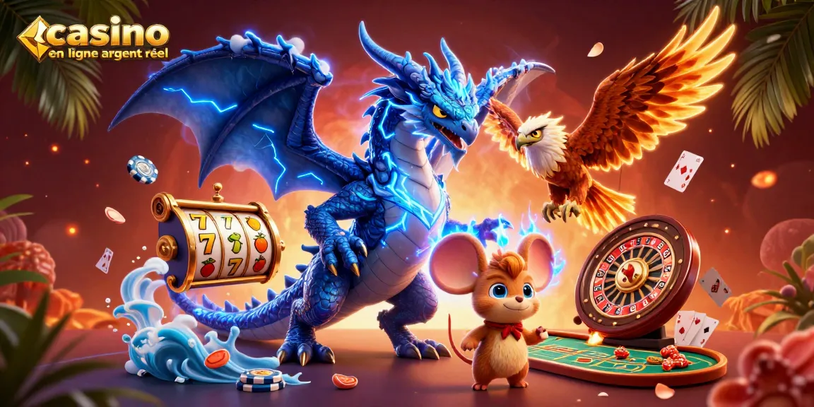Ressentez l'excitation des jeux au casino en ligne argent réel avec des personnages animés et des éléments captivants.