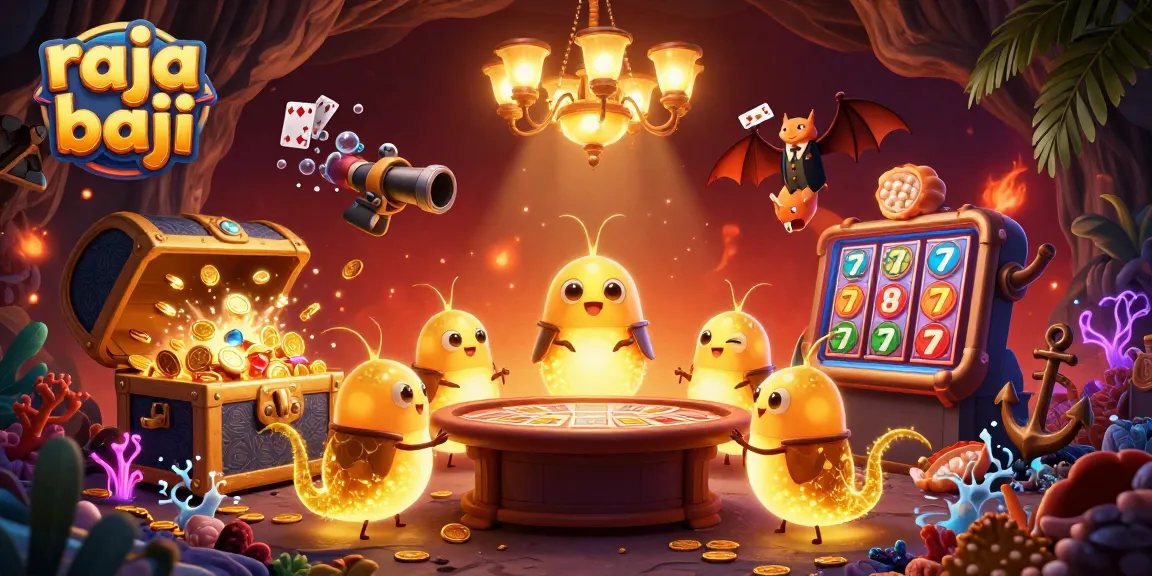 Experience raja baji excitement with glowworms in a lively cave casino, rich in gaming treasures.