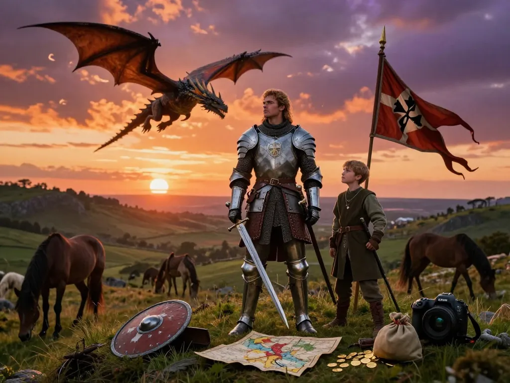 Ser Duncan the Tall and Egg in Knight of the Seven Kingdoms landscape, showcasing bravery and adventure in a vibrant medieval setting.