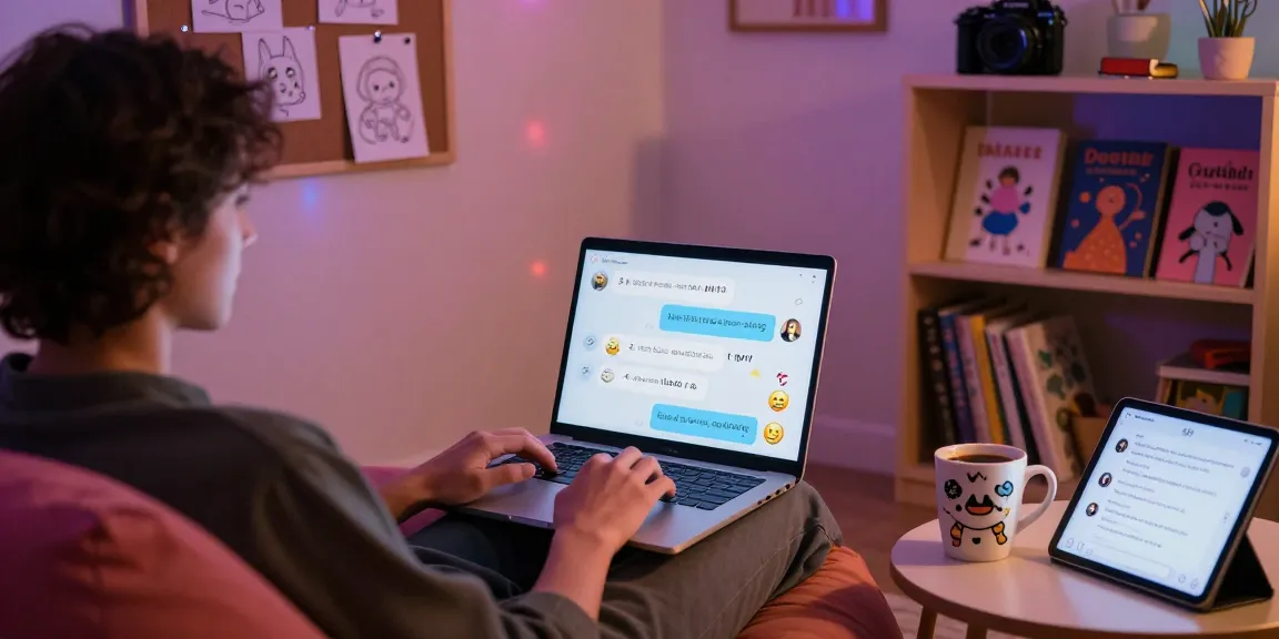 Interactive NSFW AI chat scene with vibrant character designs and relaxed atmosphere