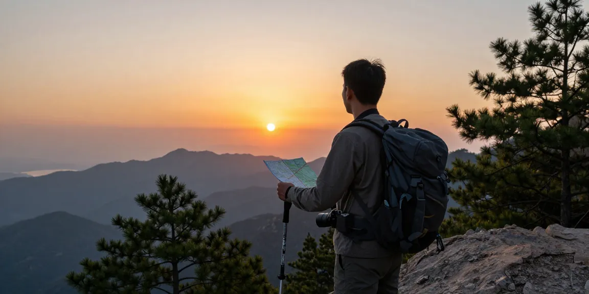 NAGA2000 adventure traveler at sunset mountain viewpoint, showcasing exploration and nature.