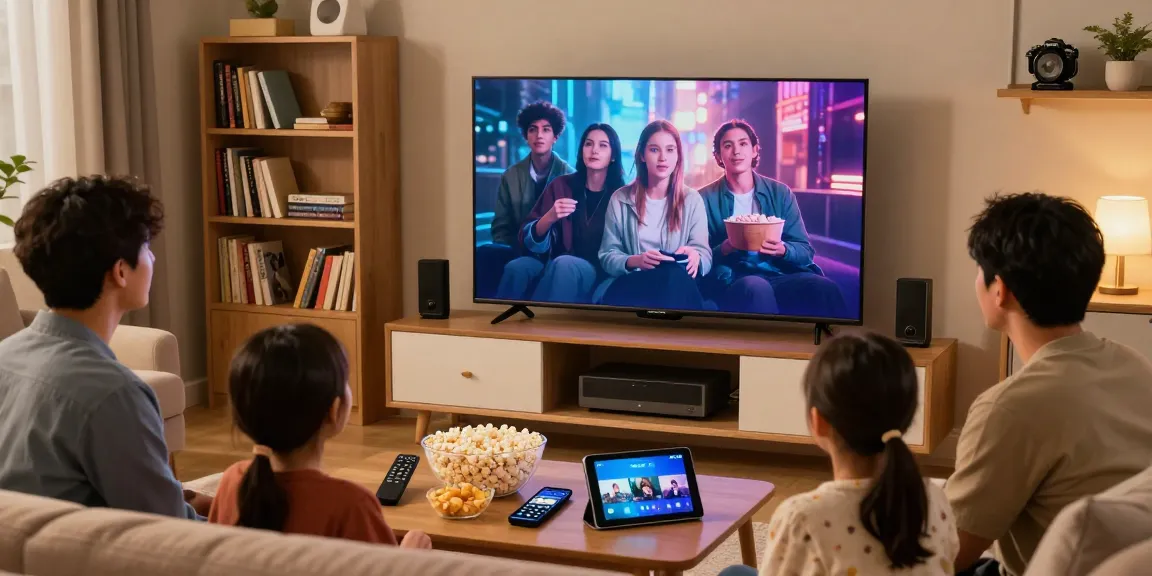 iptv kaufen für ein perfektes Fernseherlebnis in hochwertiger 4K-Qualität mit Familie im Wohnzimmer