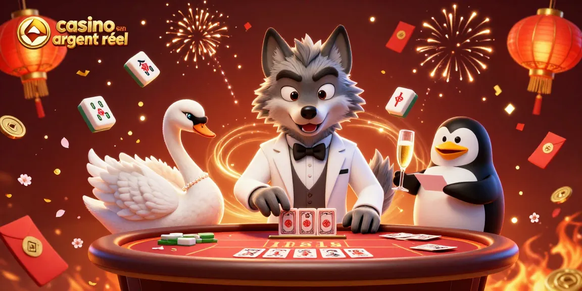 Vivez l'excitation au casino en ligne argent réel avec une scène de célébration 3D vibrante.
