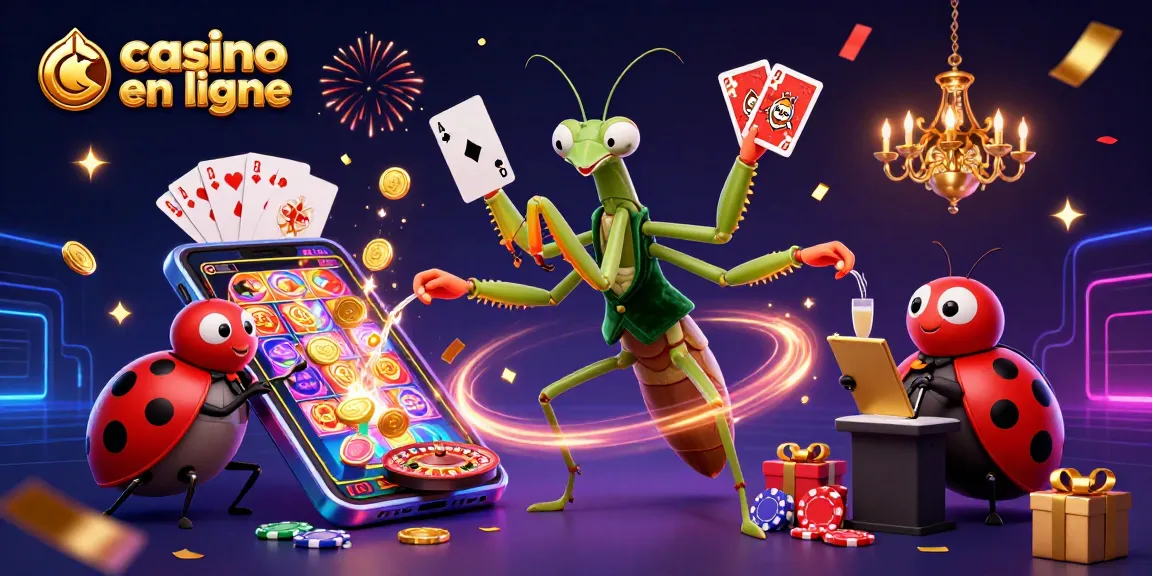 Animation dynamique d'un casino en ligne avec un manteau de velours vert, des cartes et des jetons.