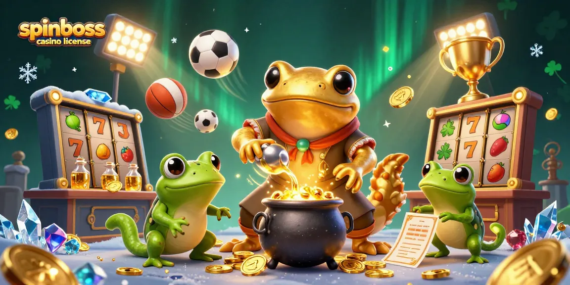 Découverte de la licence spinboss casino avec une illustration dynamique de casino.