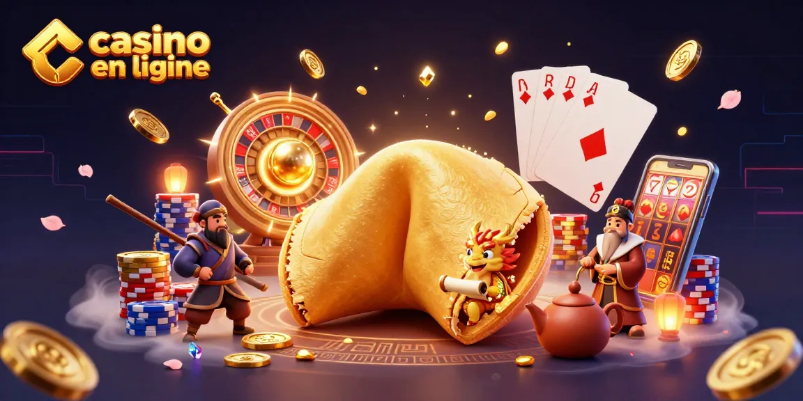 Jouez sur un casino en ligne avec des éléments riches et dynamiques illustrant la chance et les gains.