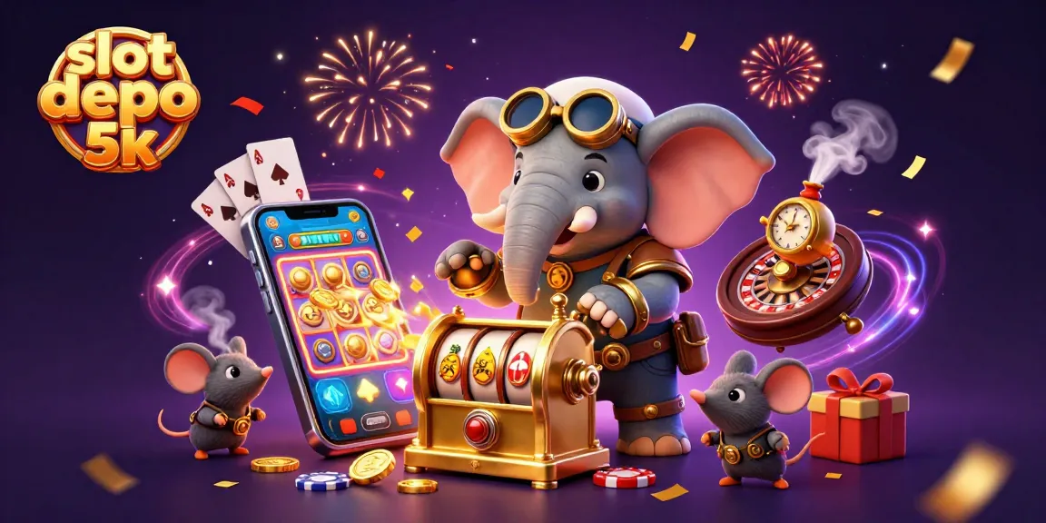 Spin and win at slot depo 5k with a vibrant steampunk illustration bringing slots to life!