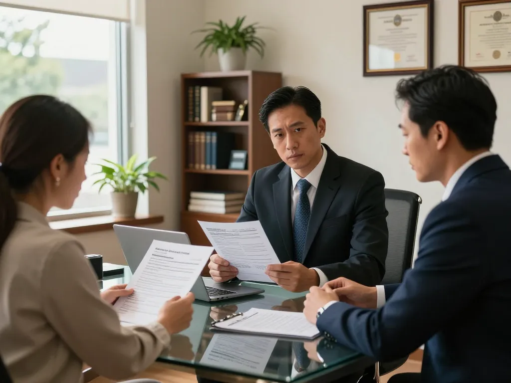 Orlando Personal Injury Lawyer providing legal counsel to a client in a welcoming law office setting.