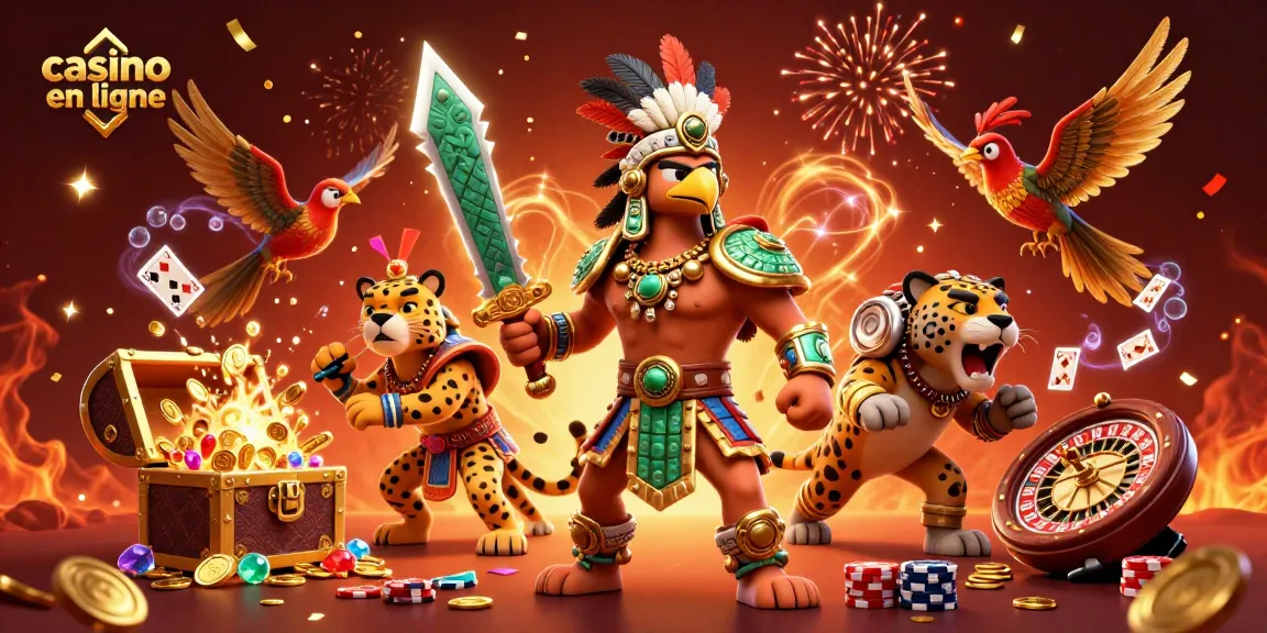 Jouez à des jeux de casino en ligne et découvrez la richesse des aventures avec notre illustration captivante.