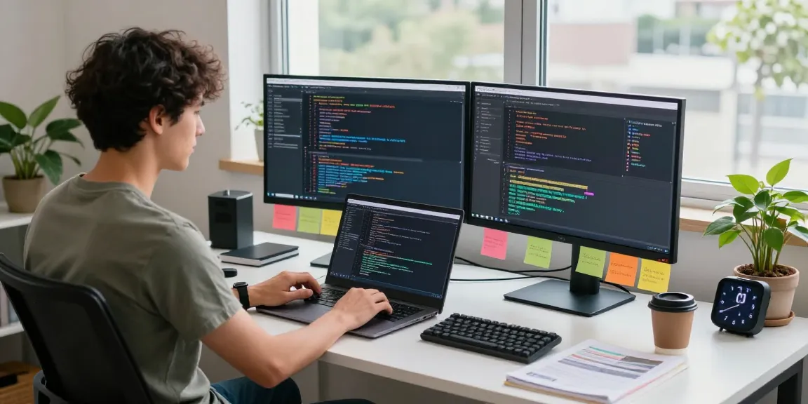 OpenClaw interface in a developer's workspace with dual monitors and coding tools
