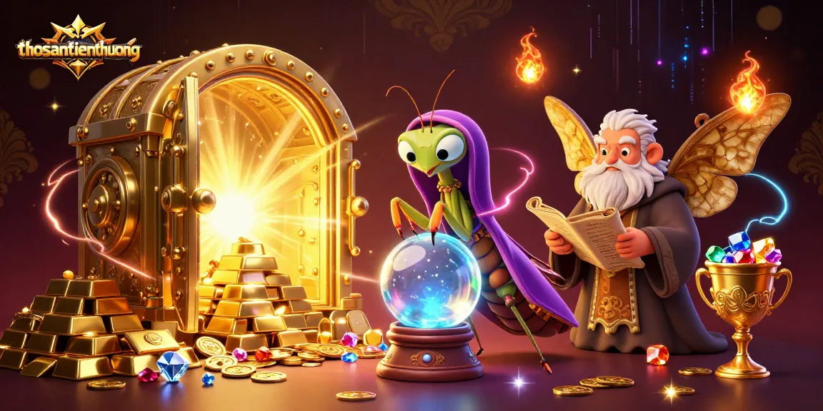 Experience winning moments in thosantienthuong with vibrant 3D casino graphics and treasures.
