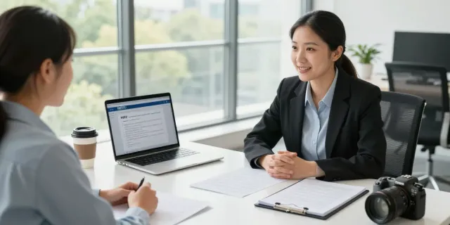 mpu beratung hannover – Professionelle MPU Beratungsszene in modernem Büro mit Berater und Klient.