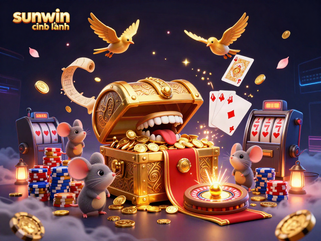 Spin the winning slots at sunwin chính hãng with golden treasures and vibrant casino elements.