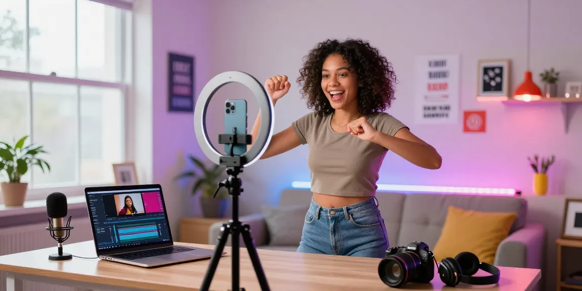 How much does TikTok pay creators for their engaging videos in a vibrant home studio setting?