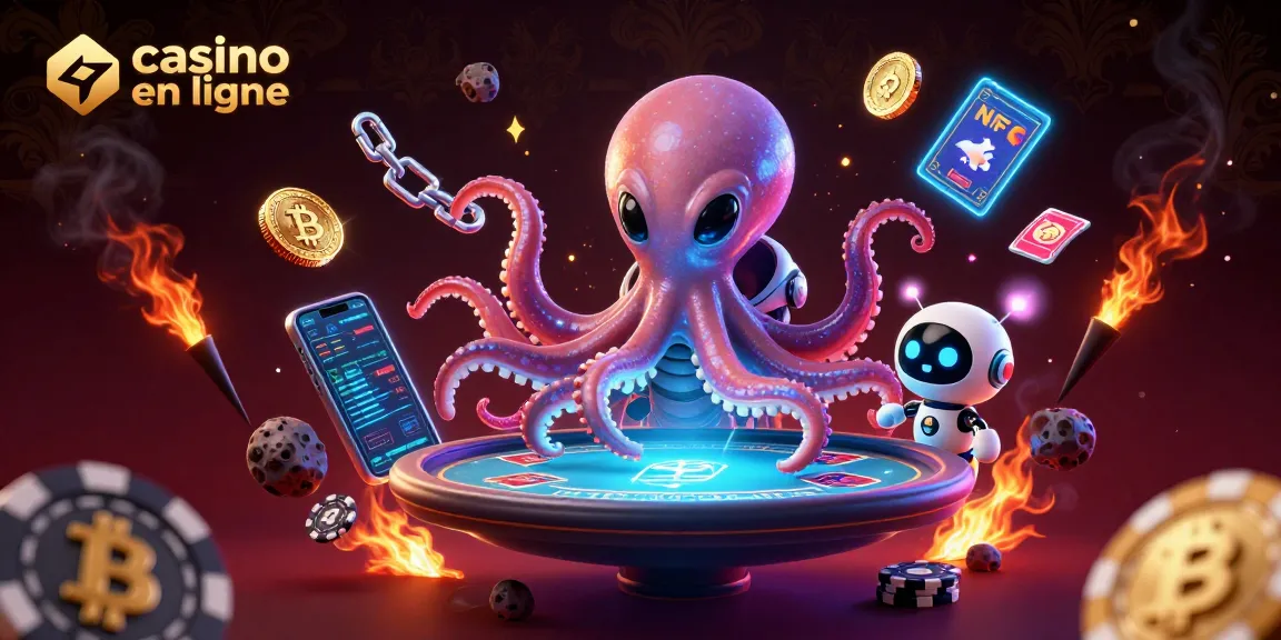Expérimentez le poker en ligne avec un pieuvre extraterrestre et des éléments de crypto dans un casino en ligne vibrant.