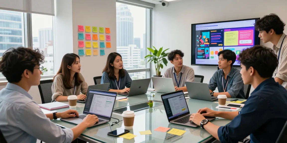 Creative team collaborating at a social media agency KL, developing innovative marketing strategies.