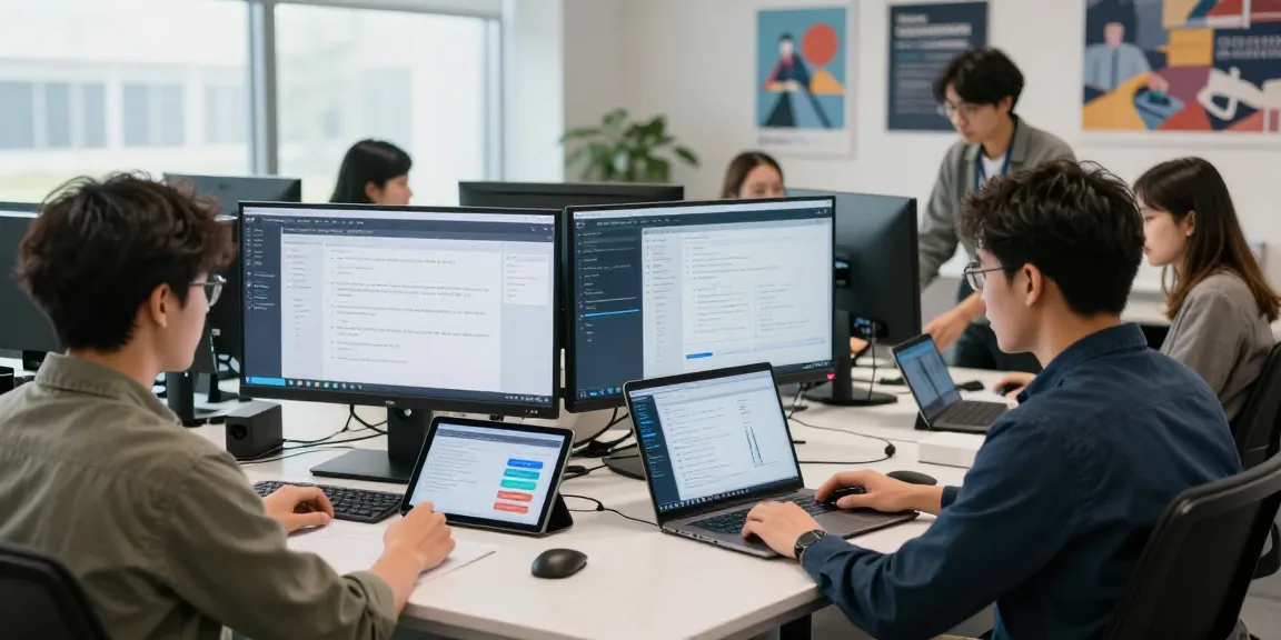 AI detector software in use by team analyzing content moderation data in a tech-driven office