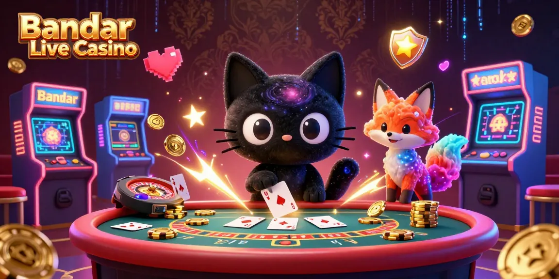 Experience thrilling gameplay at Bandar Live Casino with dynamic casino tables and vibrant characters.