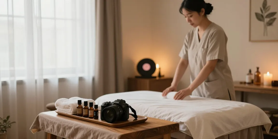 서울의 쾌적한 1인샵 마사지 공간, 마사지 도구와 편안한 분위기