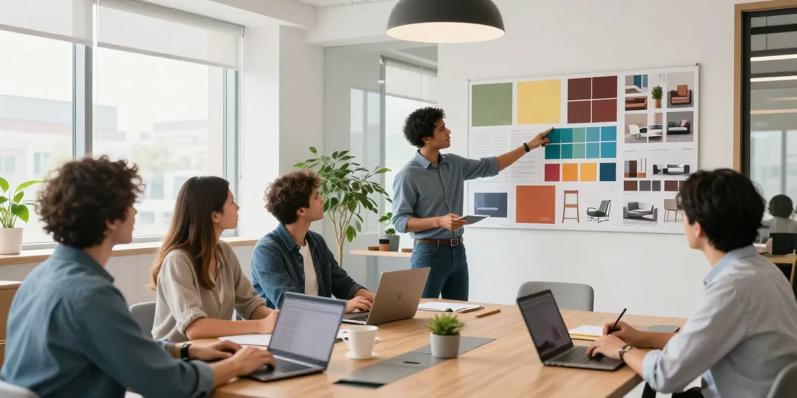 Office renovation showcasing vibrant design ideas and teamwork, reflecting เมืองไทย's modern workspace trends, focusing on creativity and collaboration.