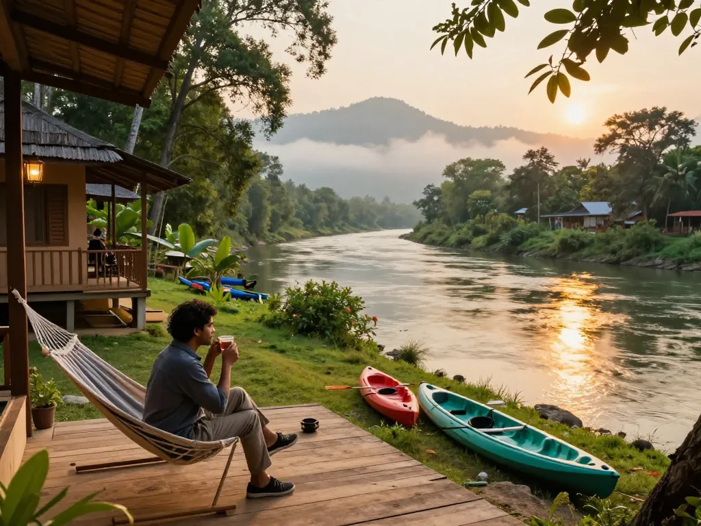 Dandeli resorts packages offer stunning riverside views and adventure activities amidst lush nature.