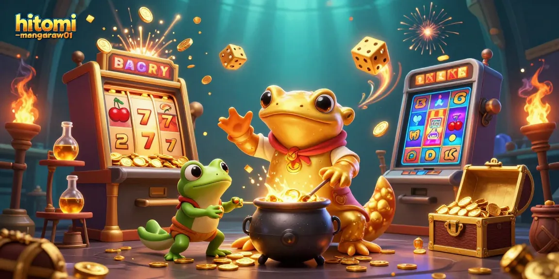 Experience thrilling gameplay with hitomi-mangaraw01 featuring vibrant slot machine elements and alchemist characters.