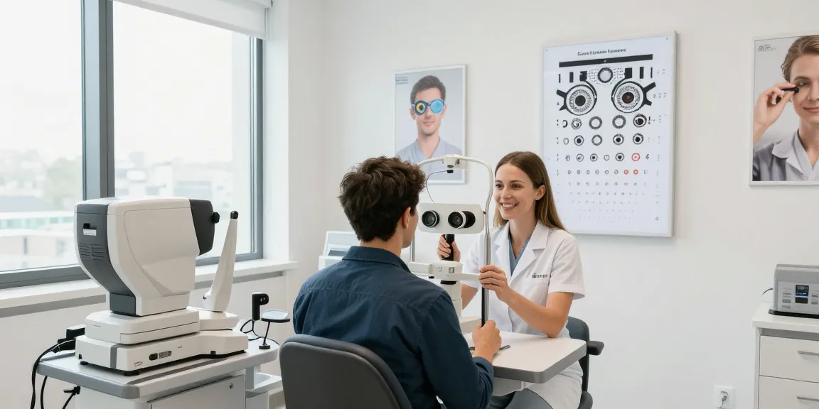 Consultation for lasik eye surgery cincinnati in a modern clinic with advanced equipment.