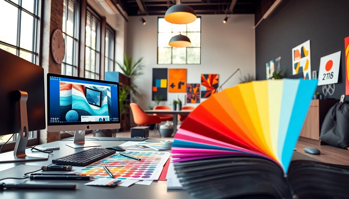Showcasing design tools at https://bestdesignersintheworld.com/ in a vibrant creative workspace.