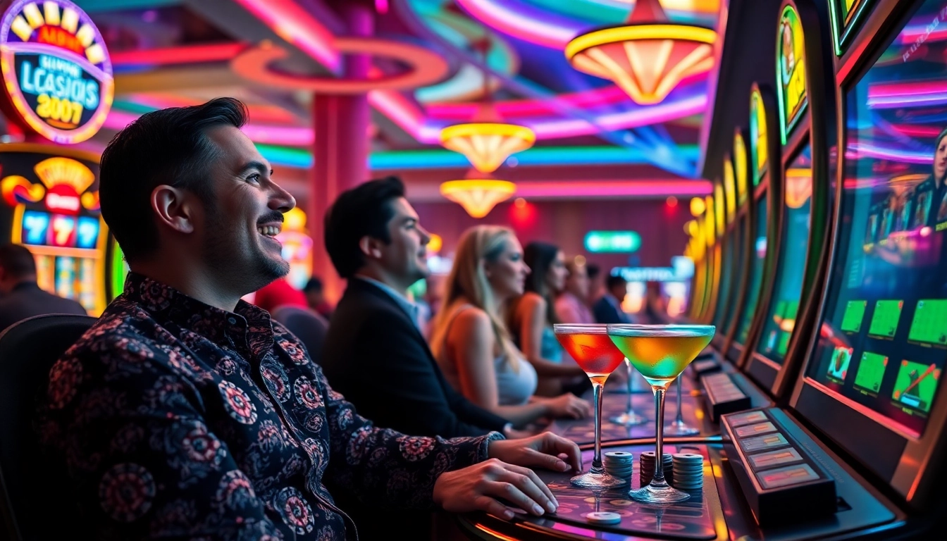 Experience lively moments at a Non gamstop Casino Uk with excited players and vibrant lighting.