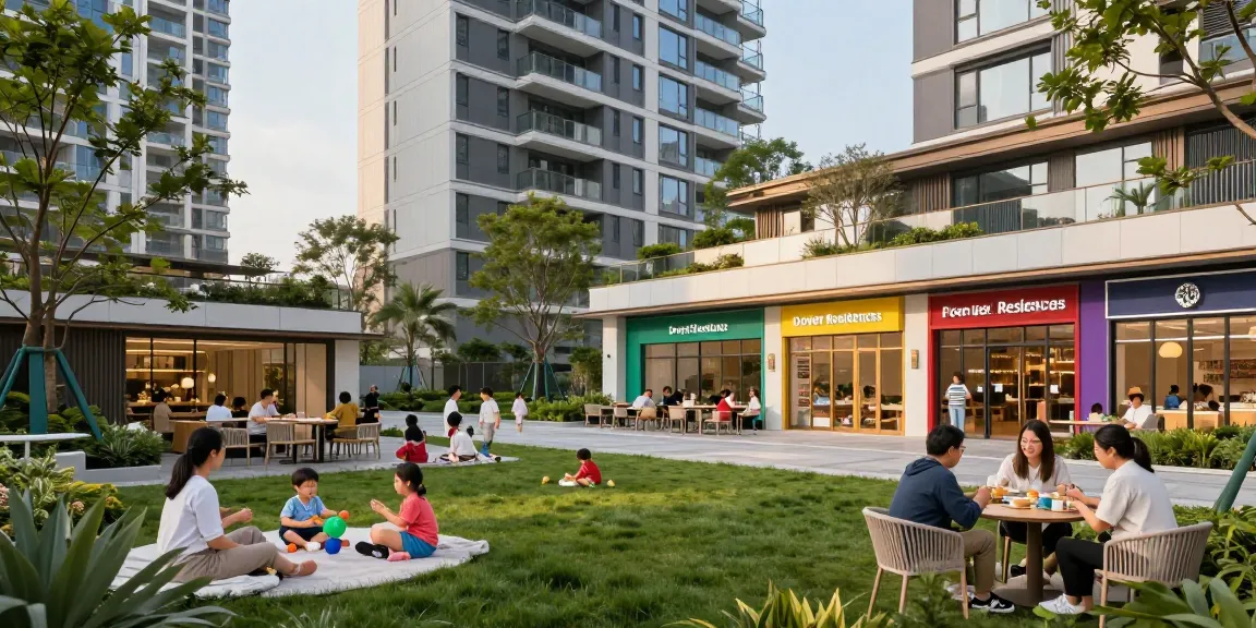 Dover Residences community living with families enjoying amenities and vibrant outdoor spaces