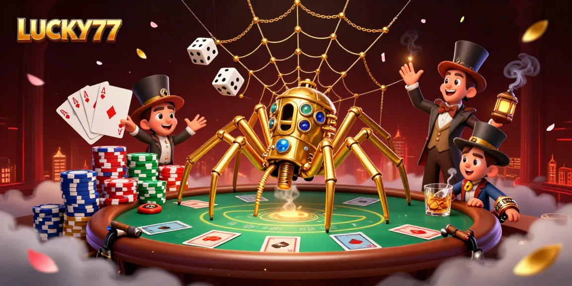 Capture winning moments at LUCKY77 with steampunk charm and casino excitement.