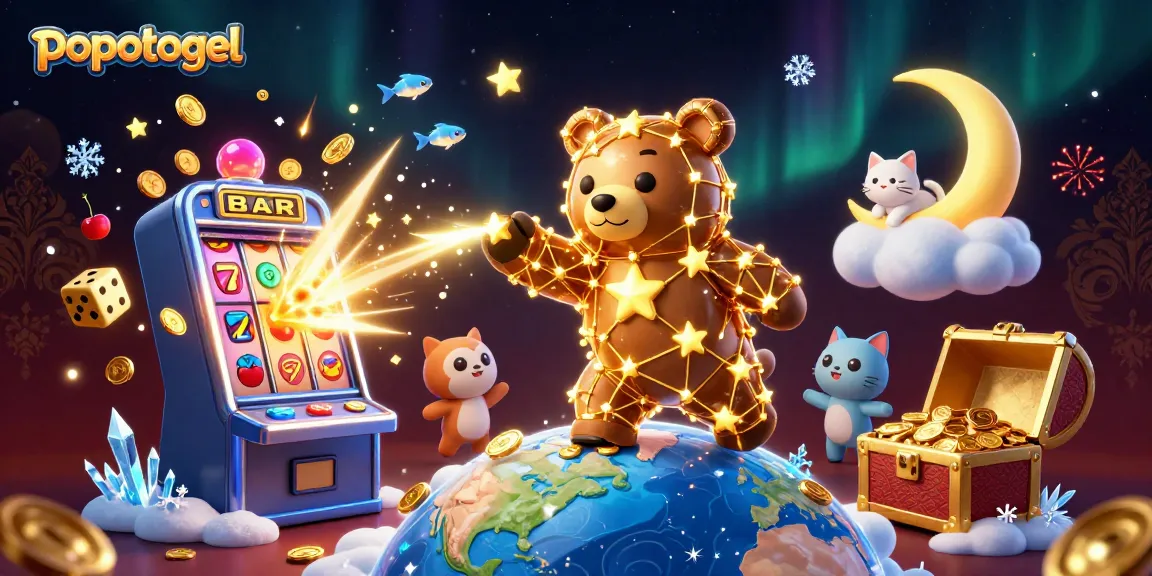 Experience the excitement of popotogel as the constellation bear collects coins from a dynamic gaming universe.