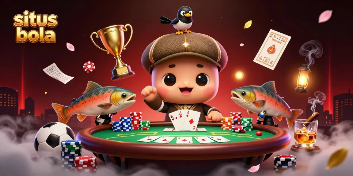 Situs bola sports betting scene with a playful baby Nessie and animated characters amidst dynamic betting elements.