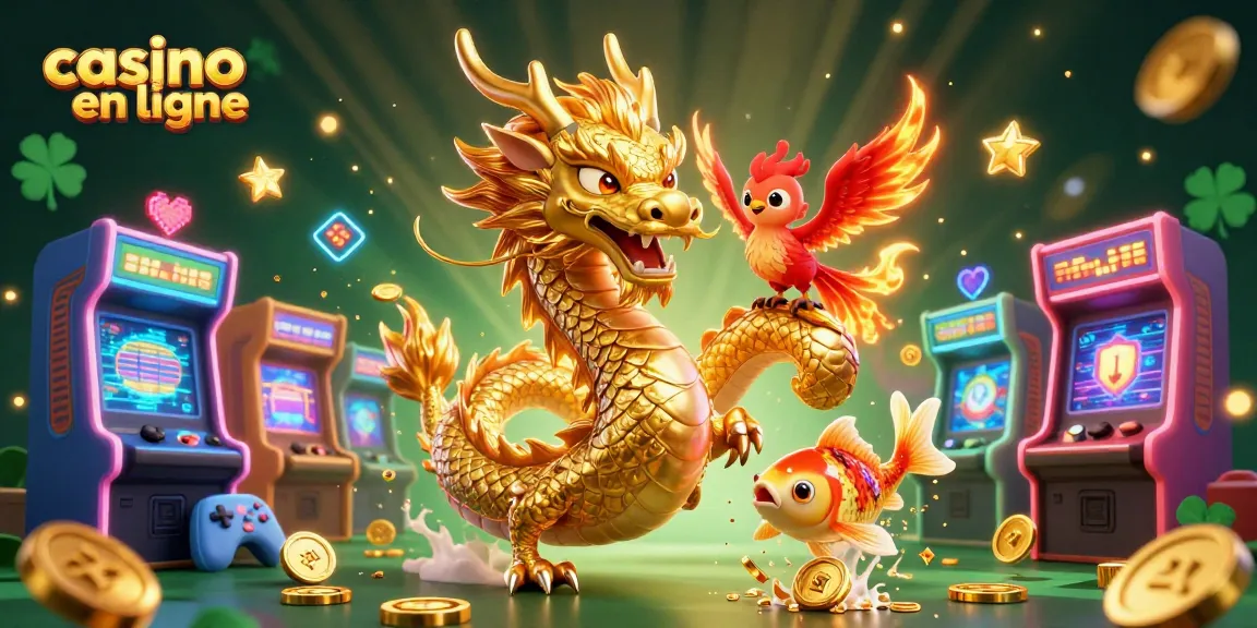 Vivez le frisson des jeux de casino en ligne avec des dragons, des phénix et des poissons chanceux.