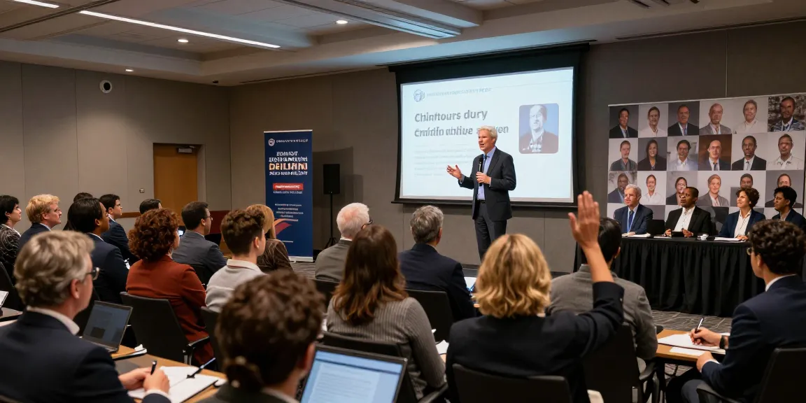 Clinton Orr speaking at a conference, engaging a diverse audience in a professional setting.
