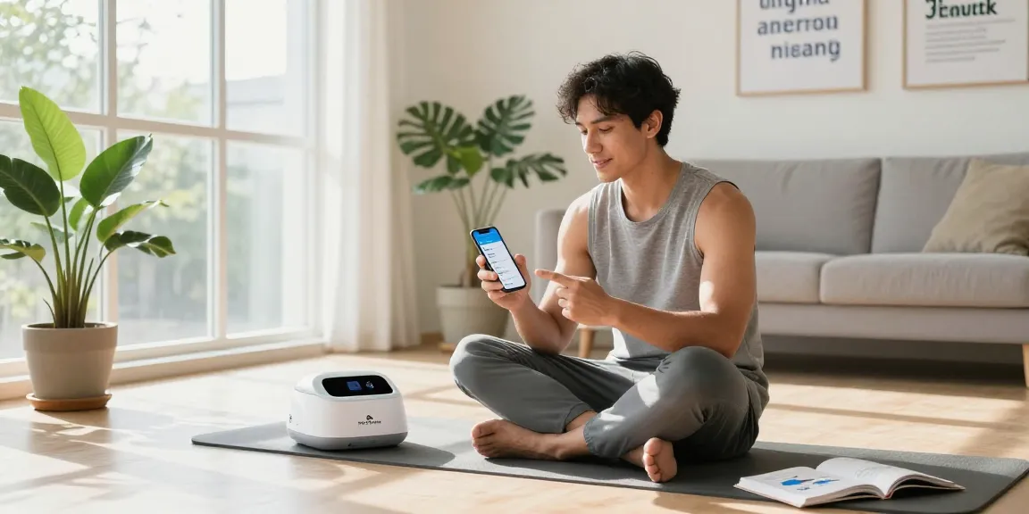 キトー君の口コミを試す男性が自宅で使用するシーン、セルフケアの一環として。