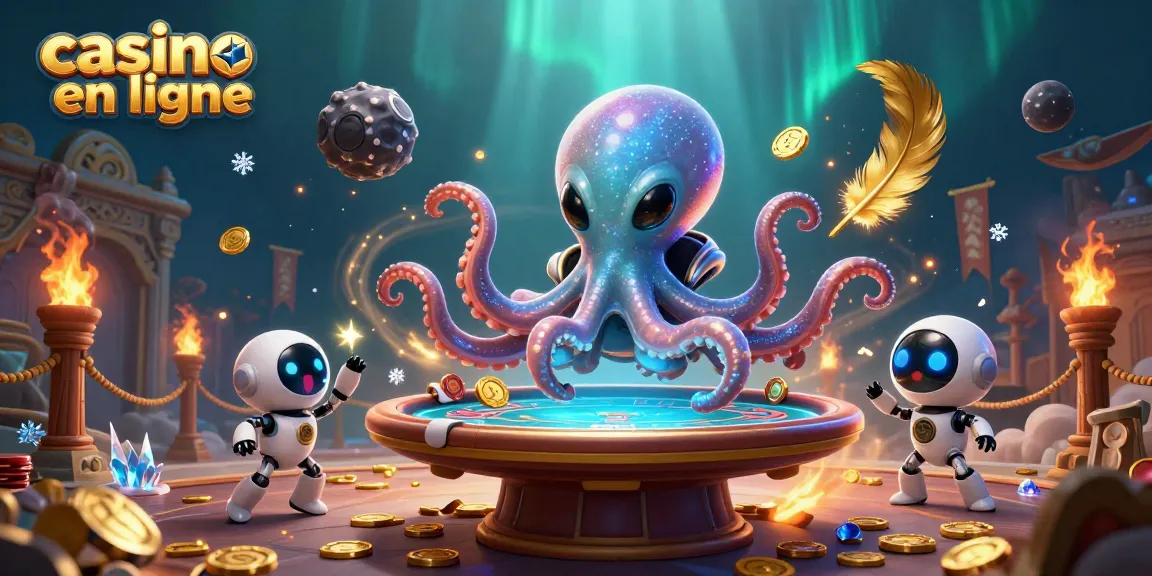 Jouer à des jeux de casino en ligne avec un octopus extraterrestre et une ambiance galactique.