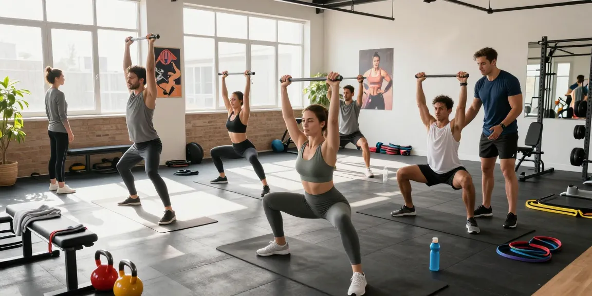 Des athlètes à la Boutique de Stéroïdes, entraînement dans une salle de sport moderne, énergie et motivation.