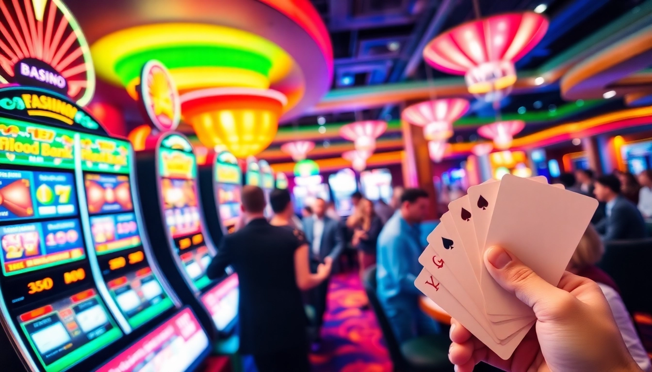 Engage with exciting Non gamstop casino Uk gaming, featuring vibrant slot machines and lively players.