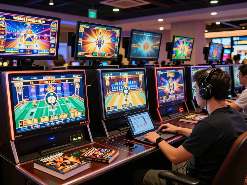 Engaging gameplay at Rajampo situs with player immersed in online slots action.