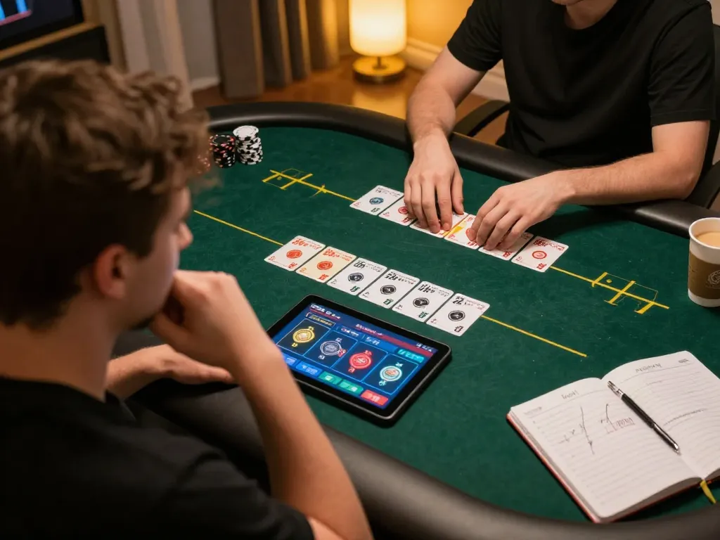 Players enjoying strategic gameplay on Go88 app with engaging poker action at home
