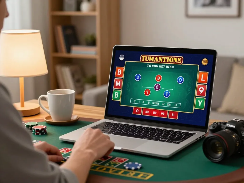 Engaging in online blackjack gameplay at home with XX88, showcasing strategic betting moments in a cozy setting.